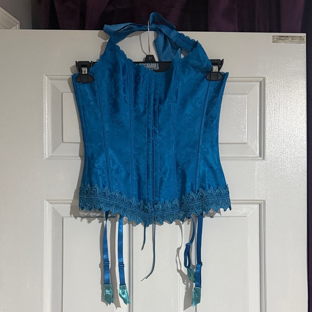 Frederick's of Hollywood Teal Corset Top